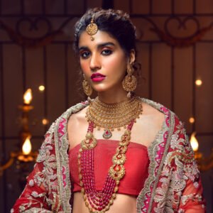 22K Bridal Set With Malla And Ruby