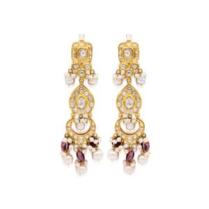 Gold Antique Chandbali Earrings