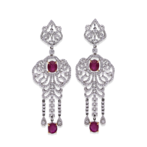 Diamond Polki Ruby Drops Earning