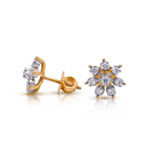 Gold Flower Shape Earrings