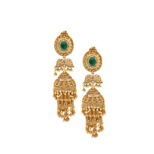 Gold Jhankar Jhumka Earrings