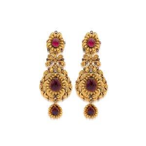 Gold Traditional Ruby Earrings