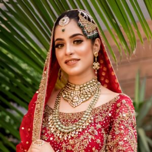 Diamond Polki Bridal Set with Teeka