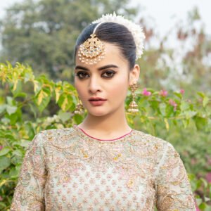 Diamond Polki Punjabi Tikka & Earrings Set