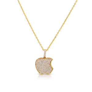 Gold Beautiful Apple Design Golden Pendant Necklace
