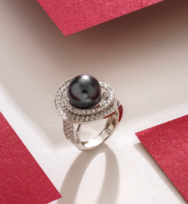 Mother of Peral White Gold Ring