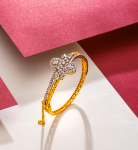 Gold Zirconium Flower Bracelet