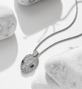 Serpent Diamond Emerald Locket